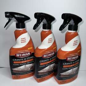12660 Weiman 3- Weimar Granite And Stone 3-in-1 Clean Polish Protect-granite-marble 24oz Spray