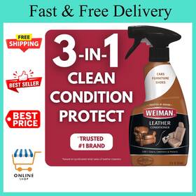 Weiman 313057426489 Leather Conditioner Cleaner Protect Restore Car Auto Seat Sofa 12oz Spray