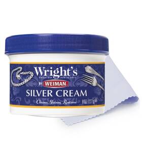 416zbp Weiman Wrights By Silver Cleaner And Polish Cream With Polishing Cloth Ammonia