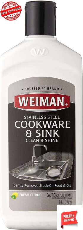 Weiman 445023944963 Stainless Steel Sink And Pots Pans Cleaner Polish