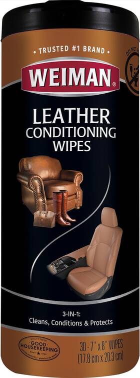 Weiman 445054327339 Leather Cleaner And Conditioner Wipes With Uv Protection Prevent Cracking