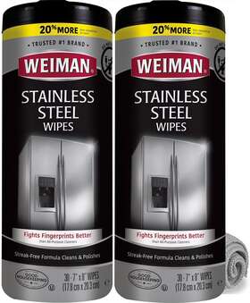 609zbp Weiman Stainless Steel Cleaner And Polish Wipes Bundle With Microfiber Cloth-rem