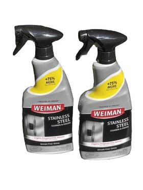 Weiman 795186552213 Stainless Steel Cleaner And Polish 22 Oz Trigger Spray Bottle 2 Pack