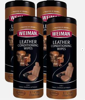 91pk4cs Weiman 4 Pack 120 Count Leather Cleaning Wipes