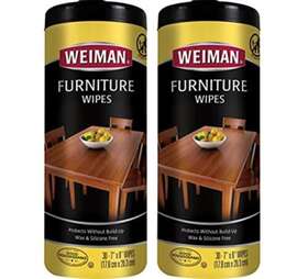 Weiman 95pk2 Wood Cleaner And Polish Wipes - Non Toxic For Furniture To Beautify &