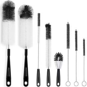 Wellco 744759045515 Bottle Brushes Cleaning Brush Set Black 8-pack