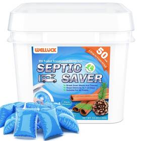 Pl0031 Welluck Rv Toilet Treatment Drop-ins 50 Pack - Week Supply Black Tank Deodorizer
