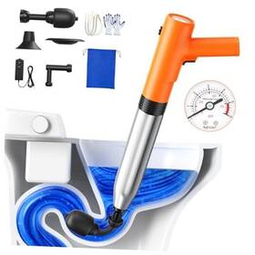 Hxld-003 Wenan County Chejiemei Automobile Products Co. Ltd Electric Toilet Plungers For Bathroom 4 In 1 Unclogger Auto Orange