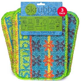 Skrxl17-01 Wet-it Skrubba New European Scrubby Non-scratching Scouring Pad Circles Stripes