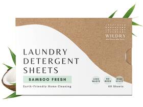 Wildry 794179577899 Liquidless Laundry Detergent Sheets 60 - Bamboo Fresh Scent Eco-fr