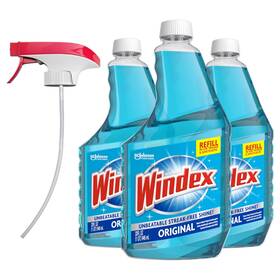 Windex 019800003968 Refill Original Blue Glass And Window Cleaner Bottles 1 Reusable Spray Trig