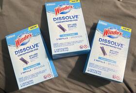 Windex 019800003999 3 Dissolve Concentrated Pod Glass Cleaner Refill 6 Refills Total New