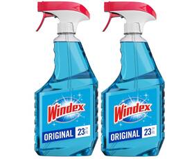 Windex 019800707931 Glass And Window Cleaner Spray Bottle Original Blue 23 Fl Oz Pack Of 2