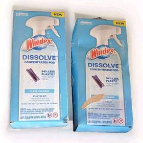 5tr4e3 Windex Lot Of 2 Dissolve Glass Cleaner Concentrated Pod Starter Kit 26 Oz Each