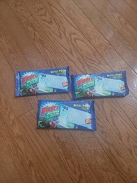 602684 Windex Lot Of 2 Outdoor All In One Refill Cleaning Pads Streak Free Shine Nos