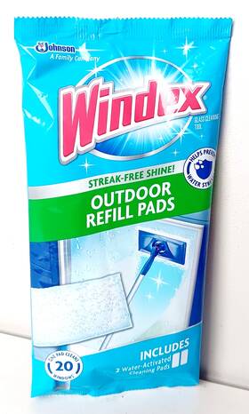 757374 Windex All-in-one Refill Pads For Outdoor Window Glass Cleaning Pack Of 2 Sealed
