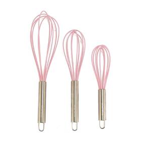 Wired Whisk 715255599086 Silicone Set - Non-scratch Pink