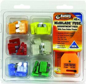 30915 Wirthco 010054309141 Battery Doctor Minblade Fuse Kit With Puller And Tester 42 Piece
