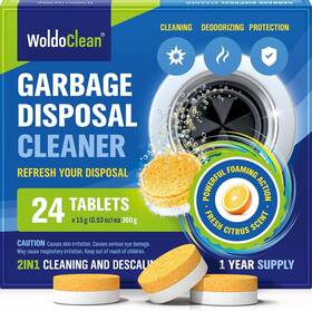 Woldoclean 445029975909 Garbage Disposal Cleaner Tablets - 24 Pack Removes Grease And Odors F