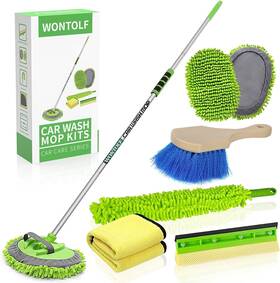 Wontolf 445023491412 62ftft Car Wash Brush With Long Handle Chenille Microfiber Mop Mitt C