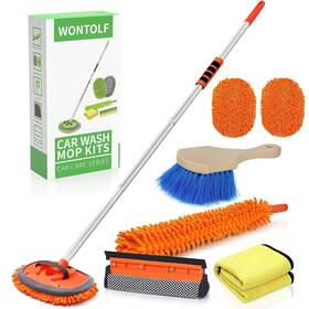 4h-t6jg-gmp4 Wontolf 62 Car Wash Brush With Long Handle Chenille Microfiber Mop C