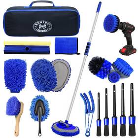 Bbrush010 Wontolf Car Wash Brush Kit - 62 Inch Long Handle 21 Microfiber Mitts For Detailing