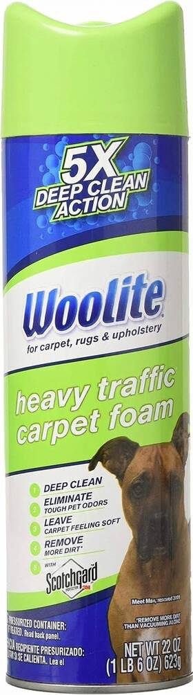 Woolite 011120030501 Heavy Traffic Carpet Foam 22 Fl Oz Deep Clean Stain Remover