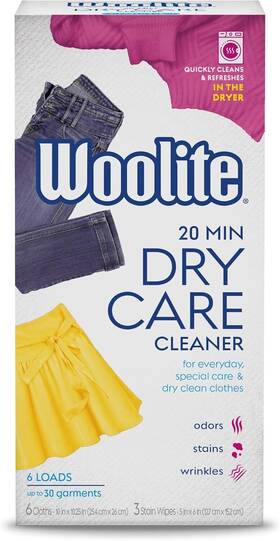 Dcs04n Woolite Dry Cleaner Cloths - Gentle Care For Delicates Fresh Scent 6 Pack
