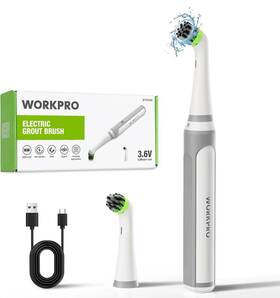 125353 Workpro 5500rpm Cordless Grout Brush Ipx6 Waterproof Electric Scrubber With Type-c