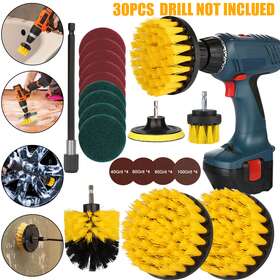 Wowpartspro 600609624692 30pcs Drill Brush Attachments Scrub Pads Sponge Power Scrubber Wash Cleaning Kit