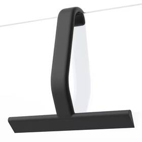 Wudkey 445036476413 1-piece Silicone Shower Squeegee In Black For Glass Doors With Built-in Hook Des