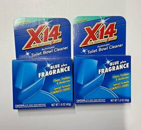 X-14 041737268011 Automatic Toilet Bowl Deodorizer Cleaner Blue Plus Fragrance 2 Boxes