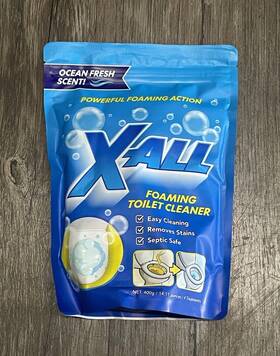 Xa-toiletfoam4x100g X-all 850064546316 Foaming Toilet Cleaner Ocean Fresh Scent Powder Deep Clean 14oz Big