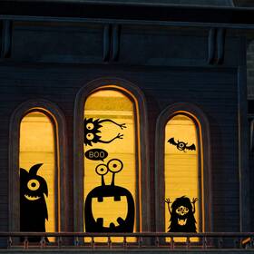X Xindell 744759757180 10pcs Giant Halloween Window Clings Novelty Cute Wiggly Monster Decal Sti