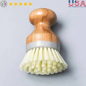 Xmsj 711181945089 Ergonomic Wooden Palm Dish Brush Multi-surface Cleaning Tool Dense Bristles
