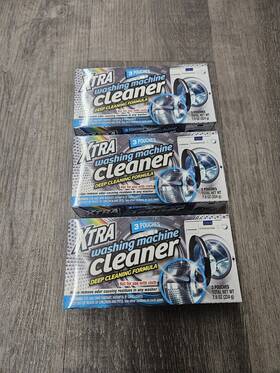 X539308 Xtra Washing Machine Cleaner Deep Cleaning Formula 3 Pouches New X3
