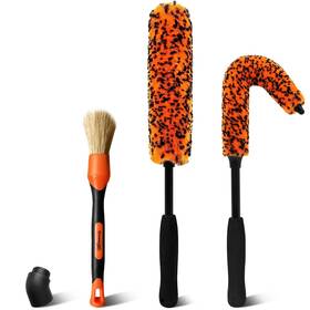 Yeewayveh 768447106715 3pcs Wheel Cleaning Brush Kit 16 Inch Long Handle Bendable Cleaner Sc