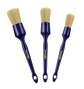 Yeewayveh 850065957012 Car Detailing Brush Set 3 Pack Ultra Soft Boars Hair Brushes For Leat