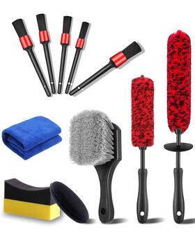 Lb-011 Yilanbon 11pcs Wheel Tire Cleaning Car Detailing Rim Brush Kit Including Bendable Whe