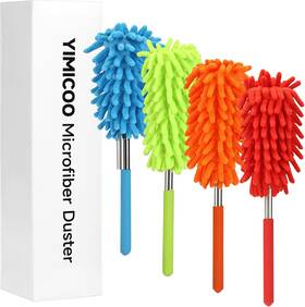 Mc1601-fba Yimicoo Microfiber Duster For Cleaning 4pcs Hand Washable Dusters