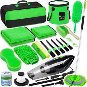 Yj012xc022lv Yjusmak 22pcs Car Cleaning Kit - Wash Brush With 62ftft Long Ha