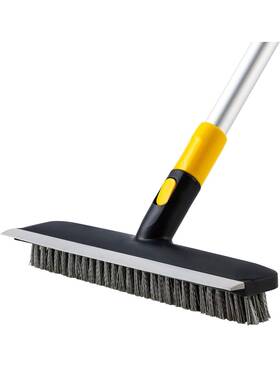 Yocada Ab 343 Floor Scrub Brush 55.9 Inch Telescopic Handle Silver Gray Yellow Black