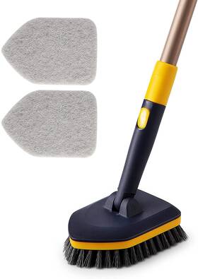 Jhuk-ygs03-2 Yocada 2-in-1 Tub Tile Scrubber Brush With 58 Inch Telescopic Pole Stiff Bristles