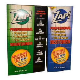 Zap 717460030163 Professional Porcelain Fiberglass Tile And Grout Restorer Maintainer 16 Oz