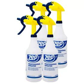 Zep 445005191101 Spray Bottle Heavy Duty Adjustable Nozzle Chemical Resistant Pack 4 Cleaning