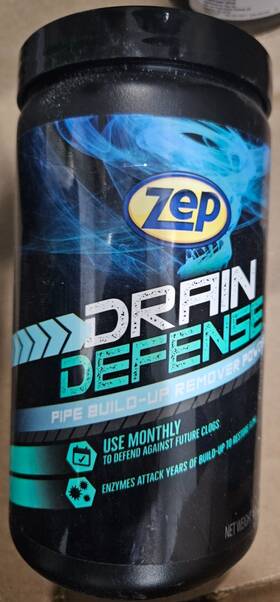 Zdc16 Zep Lot Of 5 Bottles - Drain Defense Care Powder Build-up Clog Remover 18oz