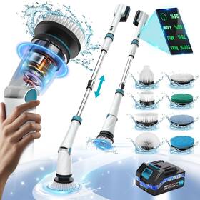 Yd-ldqjs-23-01 Zordin Battery Electric Scrubber For Cleaning Bathroom 1200rpm 21v Spin Ele
