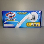 Clorox Deluxe Scrubtastic Power Scrubber 39" Reach Brush Heads Rechargeable. Fixed Price $19.99.