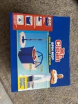 Mr. Clean Spin Mop Dual Bucket System, Washable Microfiber Head, Blue/white. Fixed Price $34.99.