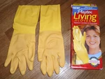 Vintage Playtex Living Gloves Yellow Large Long Cuff Cotton Lined Usa Made New. Fixed Price $30.00.